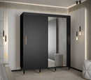 Mora II Sliding Door Wardrobe 180cm in Black