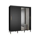 Mora II Sliding Door Wardrobe 180cm in Black