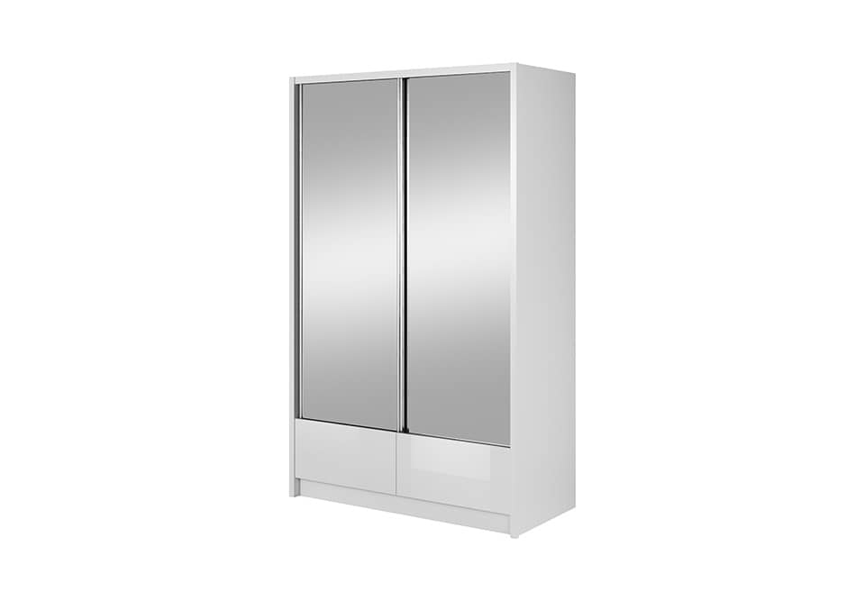 Aria II Sliding Door Wardrobe 134cm in White