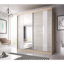 Multi 32 Sliding Mirror Door Wardrobe 203cm in Oak Sonoma
