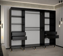 Mora II Sliding Door Wardrobe 250cm in Black