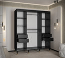 Mora II Sliding Door Wardrobe 180cm in Black