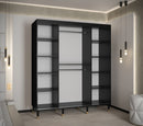 Mora II Sliding Door Wardrobe 180cm in Black
