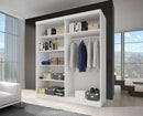 Multi 35 Sliding Mirror Door Wardrobe 183cm in Black Matt