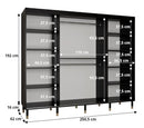 Mora II Sliding Door Wardrobe 250cm in Black