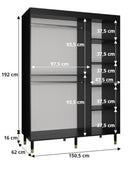 Tromso I Sliding Door Wardrobe 150cm in White