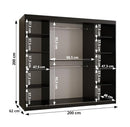 Kair II Sliding Door Wardrobe 200cm in Black