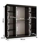 Kair I Sliding Door Wardrobe 180cm in Black
