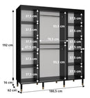 Tromso Sliding Door Wardrobe 180cm in Black