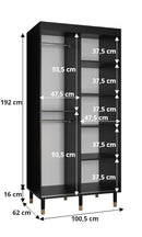Mora II Sliding Door Wardrobe 100cm in Black