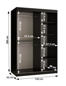 Kair I Sliding Door Wardrobe 120cm in Black