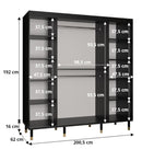 Tromso II Sliding Door Wardrobe 200cm in Black