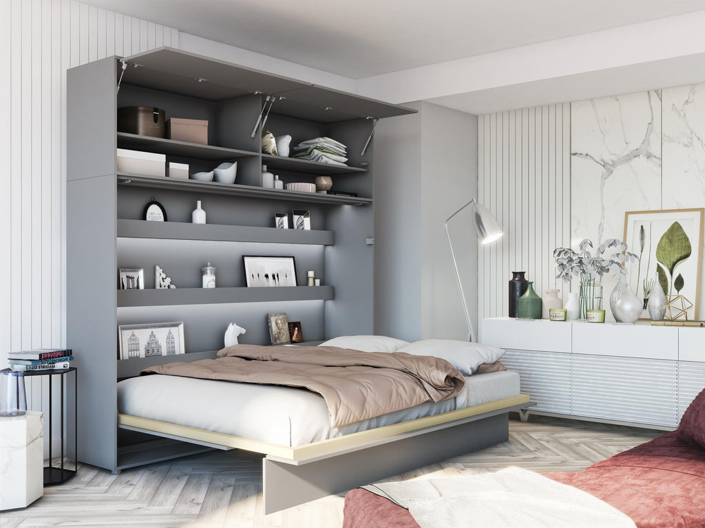 BC-09 Over Bed Unit for Horizontal Wall Bed Concept in Grey Matt [EU Double]