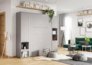 CP-03 Vertical Wall Bed Concept in Grey Matt [EU Single] with Storage Cabinet