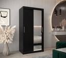 Tokyo II Sliding Door Wardrobe 100cm in Black