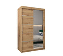 Verona 02 Sliding Door Wardrobe 120cm in Oak Artisan