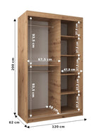 Tokyo II Sliding Door Wardrobe 120cm in White