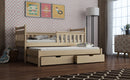 Wooden Bed Dominik with Trundle and Storage in Pine With Foam/Bonnell Mattress