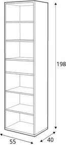 Imola IM-04 Bookcase in White Matt