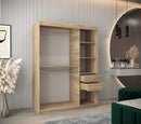 Tokyo III Sliding Door Wardrobe 150cm in Oak Sonoma