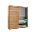 Verona 02 Sliding Door Wardrobe 180cm in Oak Artisan