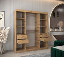 Tokyo II Sliding Door Wardrobe 180cm in Oak Artisan