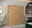 Tokyo Sliding Door Wardrobe 180cm in Oak Artisan