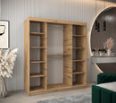 Verona 02 Sliding Door Wardrobe 180cm in Oak Artisan