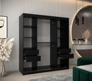 Verona 04 Sliding Door Wardrobe 180cm in Black