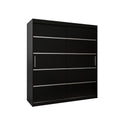 Verona 01 Sliding Door Wardrobe 180cm in Black