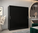 Tokyo Sliding Door Wardrobe 180cm in Black