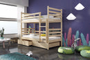 Wooden Bunk Bed Nemo with Storage in Pine Without Mattress