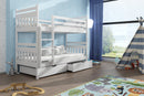 Wooden Bunk Bed Adas with Storage in White Matt Without Mattress