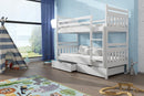 Wooden Bunk Bed Adas with Storage in White Matt Without Mattress