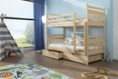 Wooden Bunk Bed Adas with Storage in Pine Without Mattress