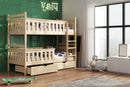 Wooden Bunk Bed Tezo with Storage in Pine Without Mattress