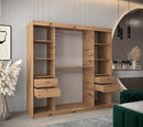 Tokyo II Sliding Door Wardrobe 200cm in Oak Artisan