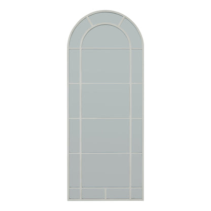 White Large Arched Window Mirror