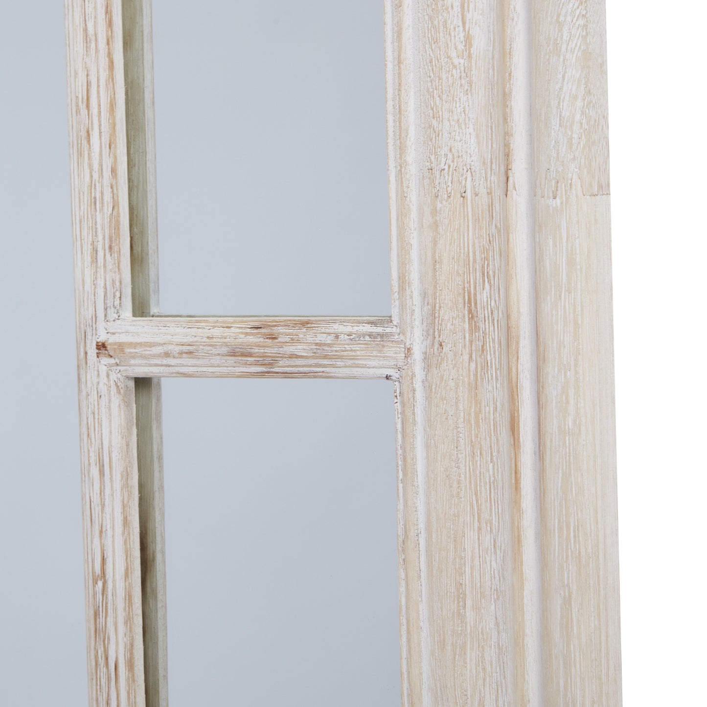 Washed Wood Framed Window Mirror