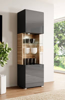 Toledo 05 Display Cabinet in Grey Gloss