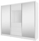 TV Sliding Door Wardrobe 254cm in White