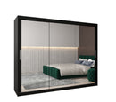 Tokyo III Sliding Door Wardrobe 250cm in Black