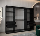 Tokyo Sliding Door Wardrobe 250cm in Black