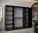 Tokyo III Sliding Door Wardrobe 250cm in Black