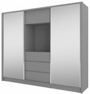 TV Sliding Door Wardrobe 254cm in Graphite