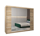 Verona 04 Sliding Door Wardrobe 250cm in Oak Sonoma