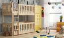 Wooden Bunk Bed Konrad with Cot Bed in Pine with No Mattress