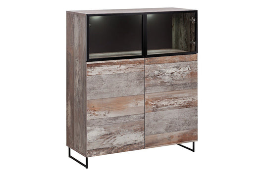 Plank Display Cabinet in Oak Canyon Manor Wood