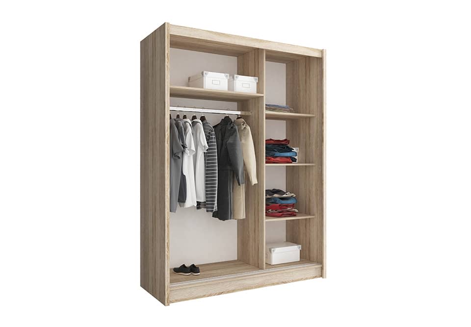 Wiki Sliding Door Wardrobe 150cm in White Matt