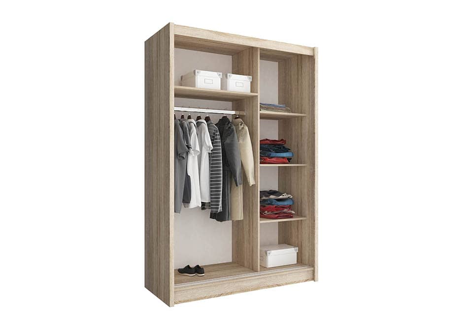 Maja Sliding Door Wardrobe 130cm in White Matt